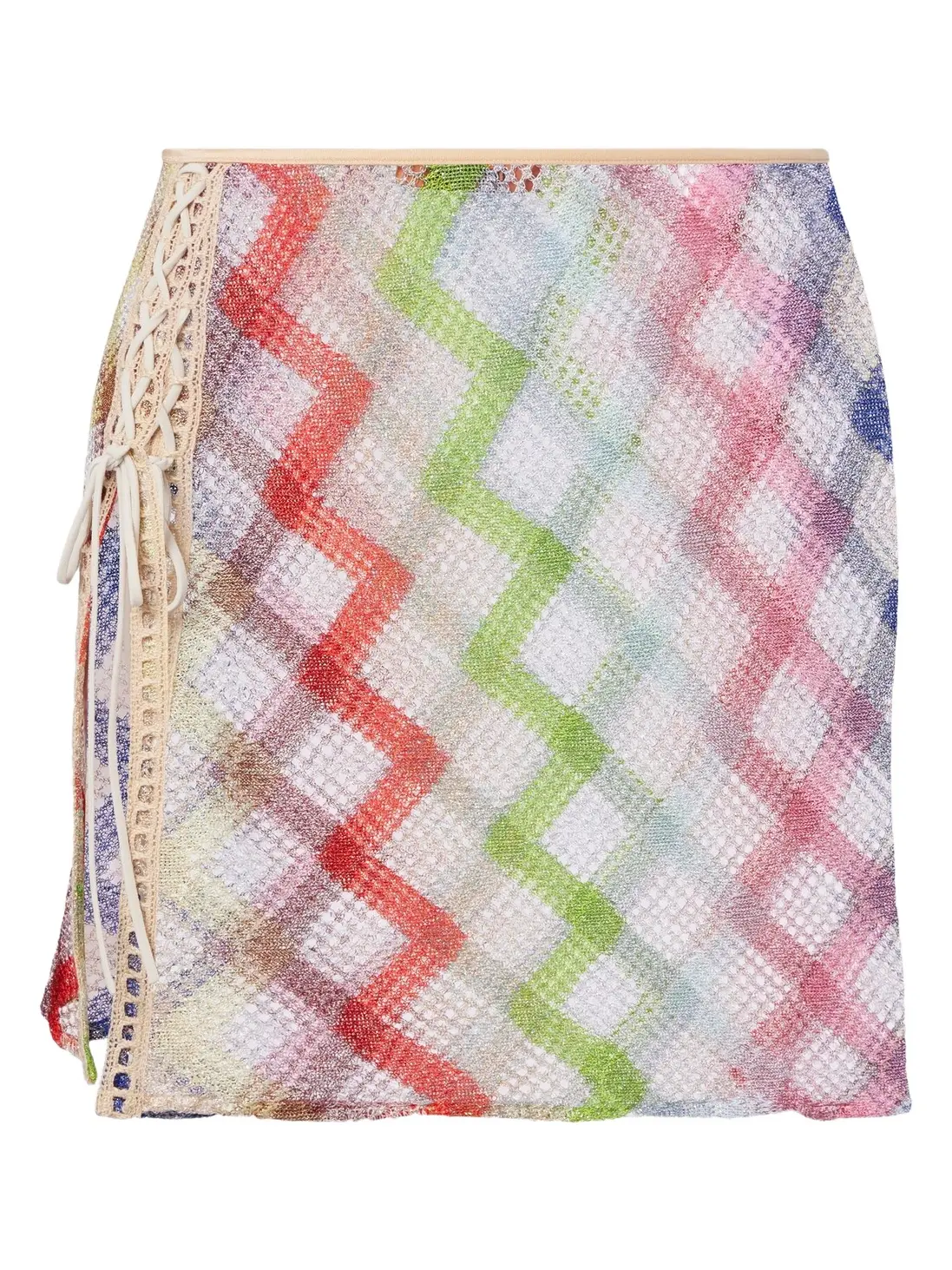 Zigzag crochet miniskirt