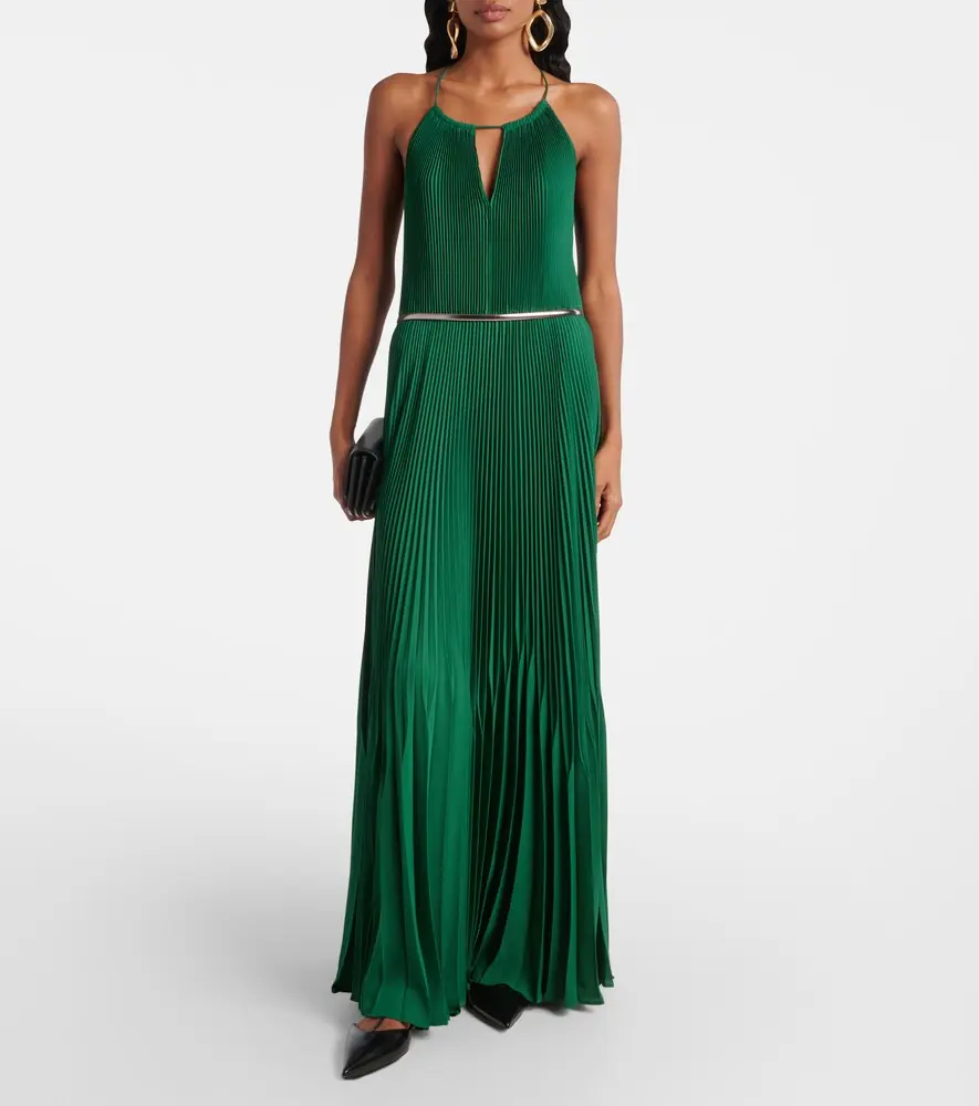 Max Mara Gersa plissé sablé georgette gown | Thumbnail 3 Max Mara Gersa plissé sablé georgette gown | Thumbnail 3