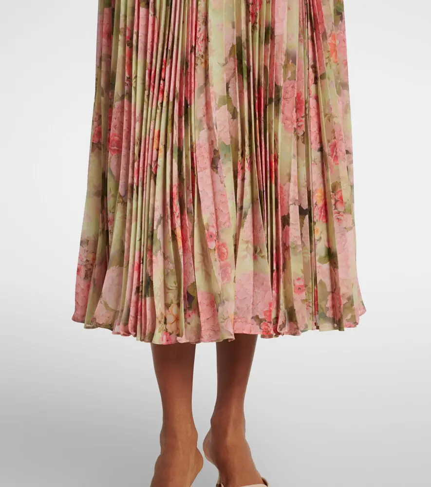 Max Mara Floral plissé georgette midi dress | Thumbnail 5 Max Mara Floral plissé georgette midi dress | Thumbnail 5