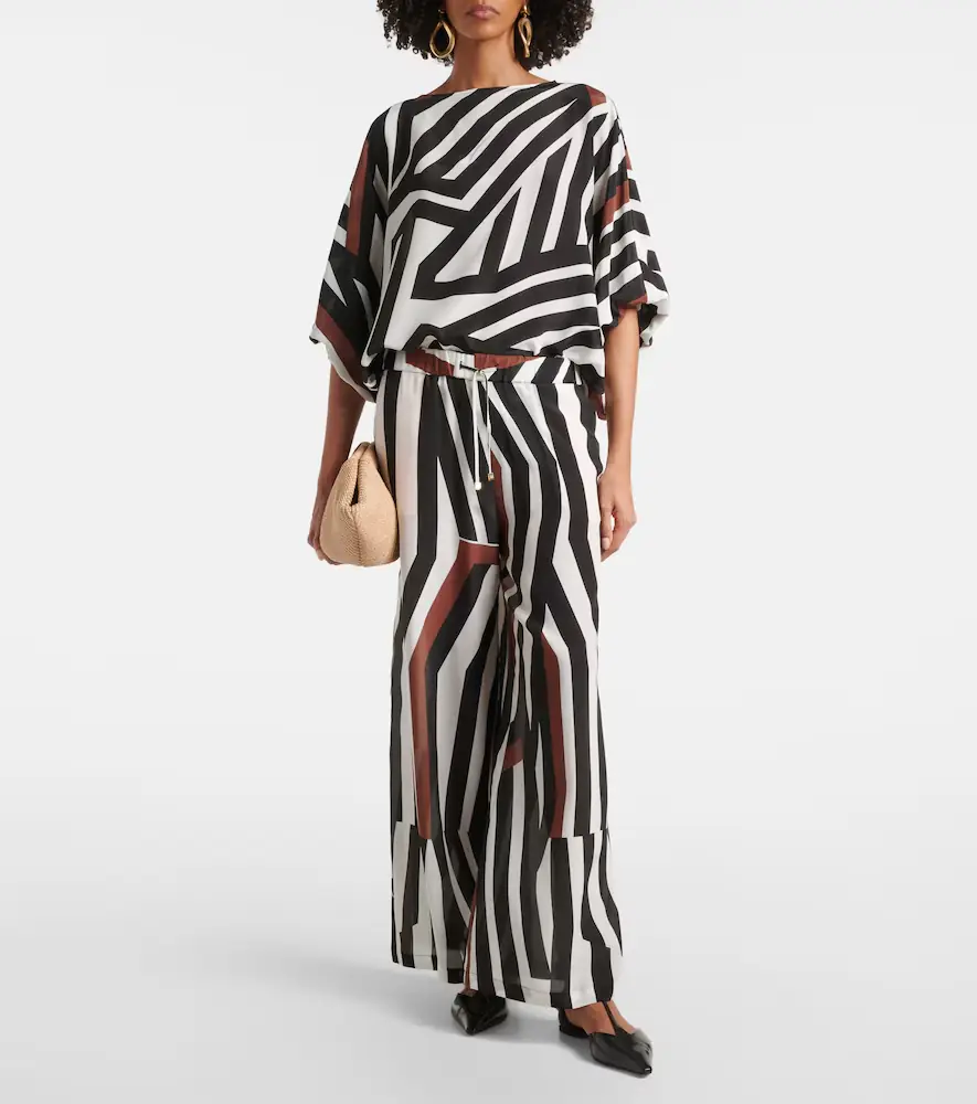 Max Mara Tropea striped silk wide-leg pants | Thumbnail 2 Max Mara Tropea striped silk wide-leg pants | Thumbnail 2