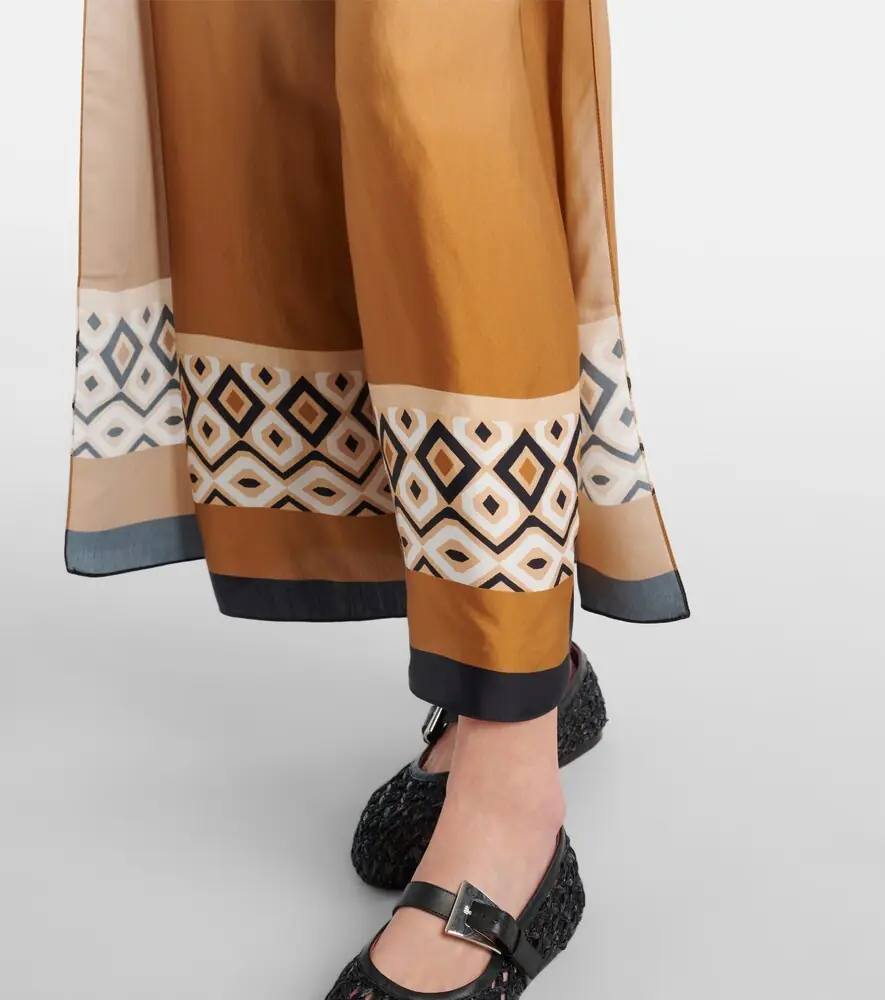Max Mara Printed satin cropped wide-leg pants | Thumbnail 3