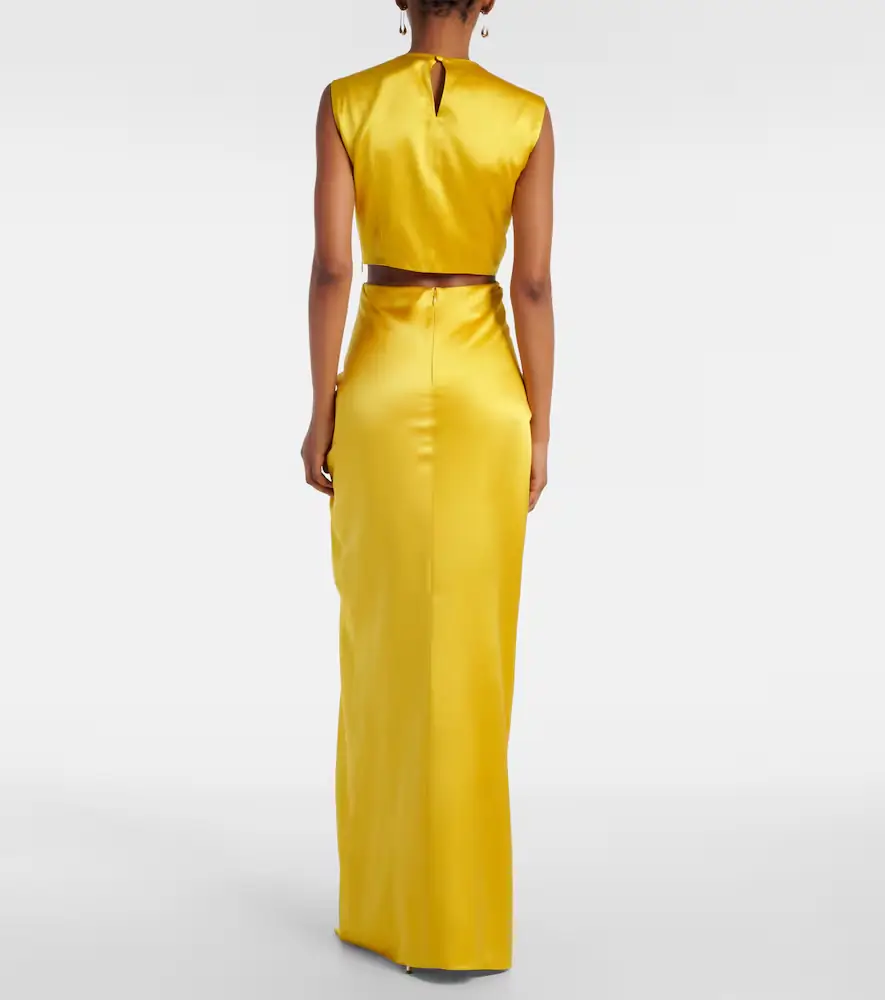 Max Mara Panaro draped cutout silk maxi dress | Thumbnail 3
