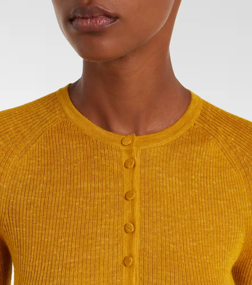 Gabriela Hearst Anges Knit Henley in Antelope Orange Cashmere Silk with Hemp | Thumbnail 3 Gabriela Hearst Anges Knit Henley in Antelope Orange Cashmere Silk with Hemp | Thumbnail 3