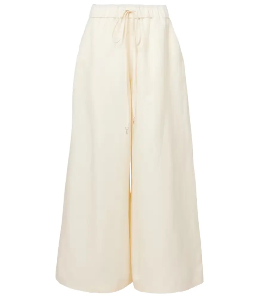 Gabriela Hearst Gelos linen and silk wide-leg pants