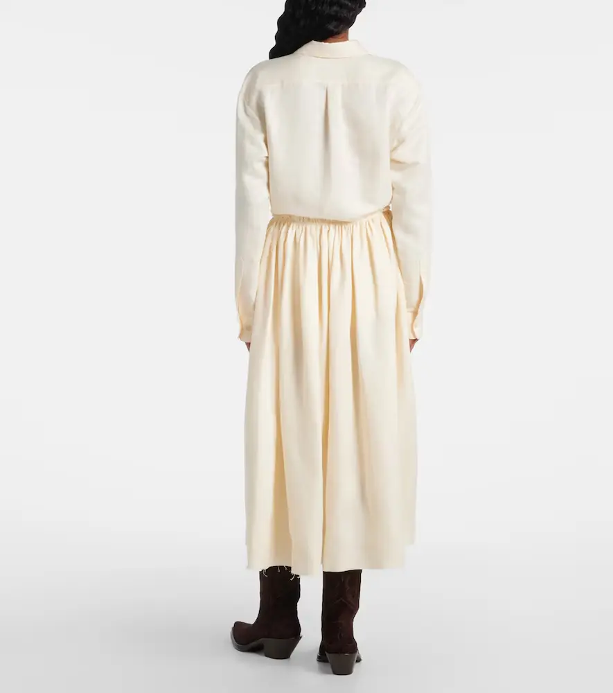 Gabriela Hearst Chiara gathered linen midi skirt | Thumbnail 3 Gabriela Hearst Chiara gathered linen midi skirt | Thumbnail 3