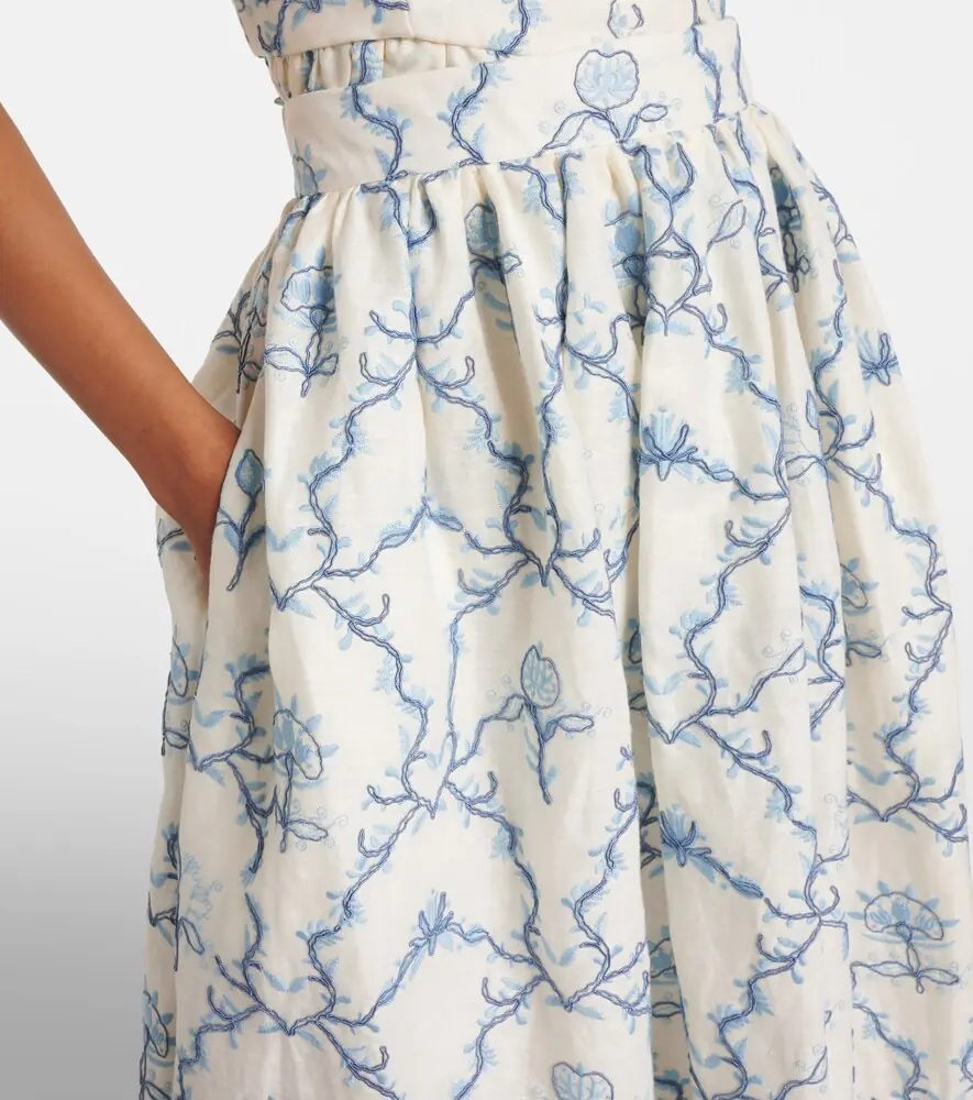 Agua by Agua Bendita Tangelo floral linen maxi skirt | Thumbnail 3