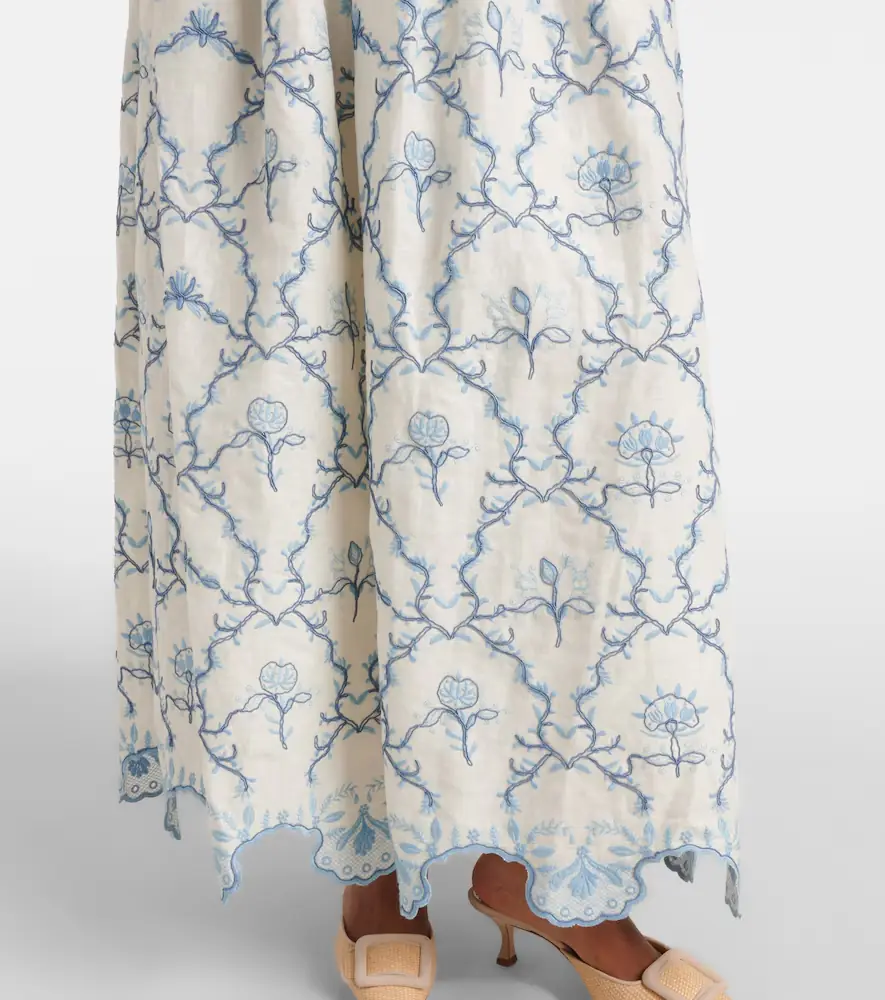 Agua by Agua Bendita Tangelo floral linen maxi skirt | Thumbnail 4