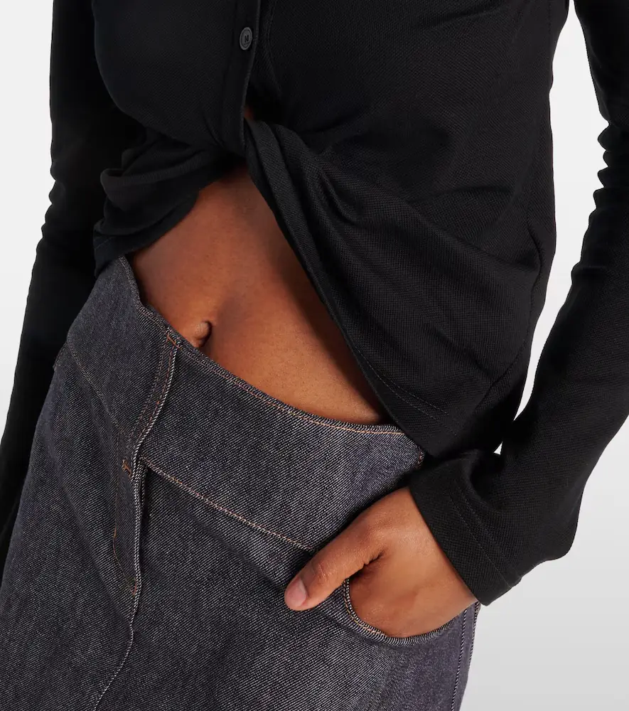 Courrèges Courrèges Cropped cotton polo shirt | Thumbnail 4