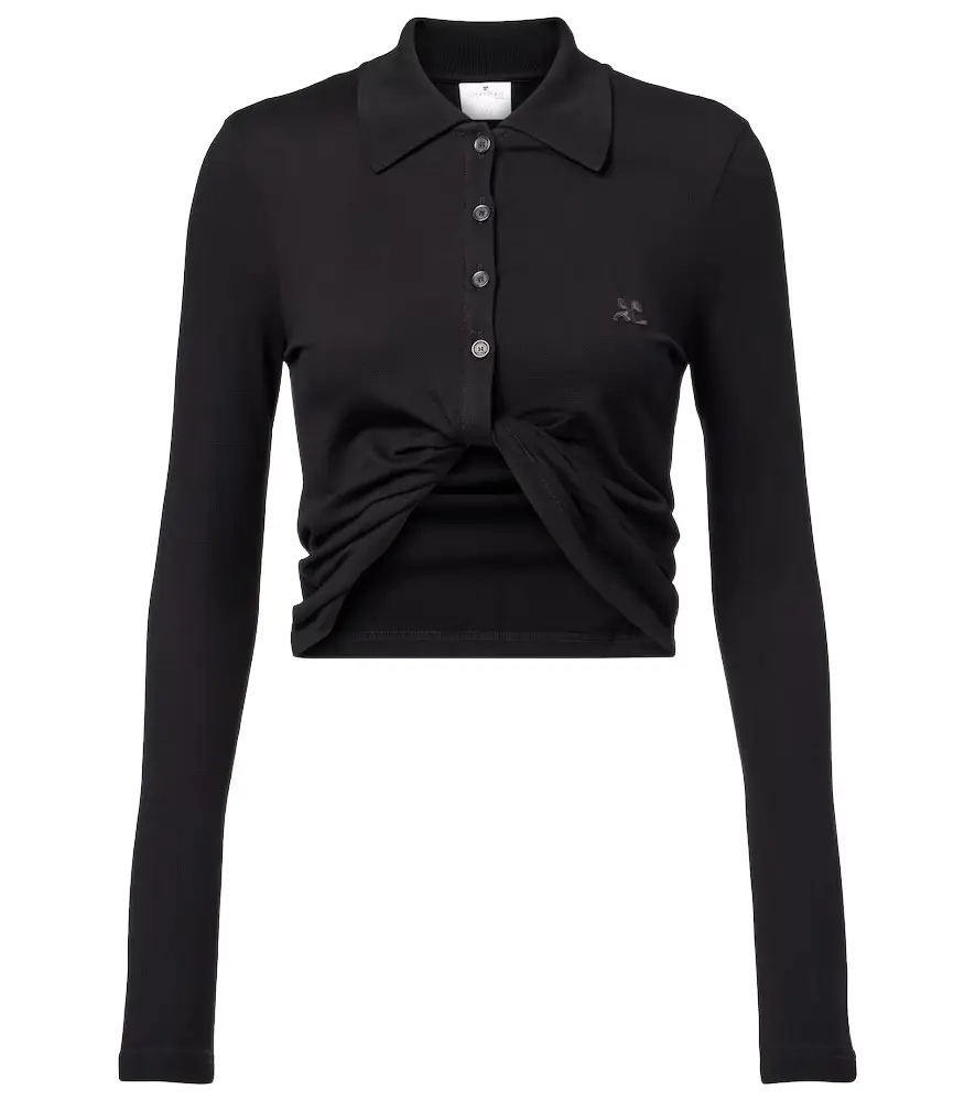 Courrèges Courrèges Cropped cotton polo shirt