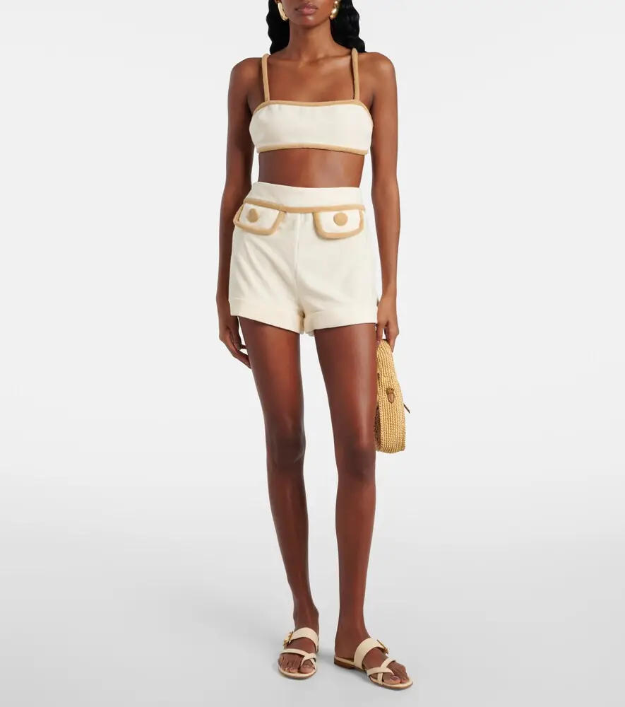 ADRIANA DEGREAS Colorblocked cotton-blend terry shorts | Thumbnail 3 ADRIANA DEGREAS Colorblocked cotton-blend terry shorts | Thumbnail 3