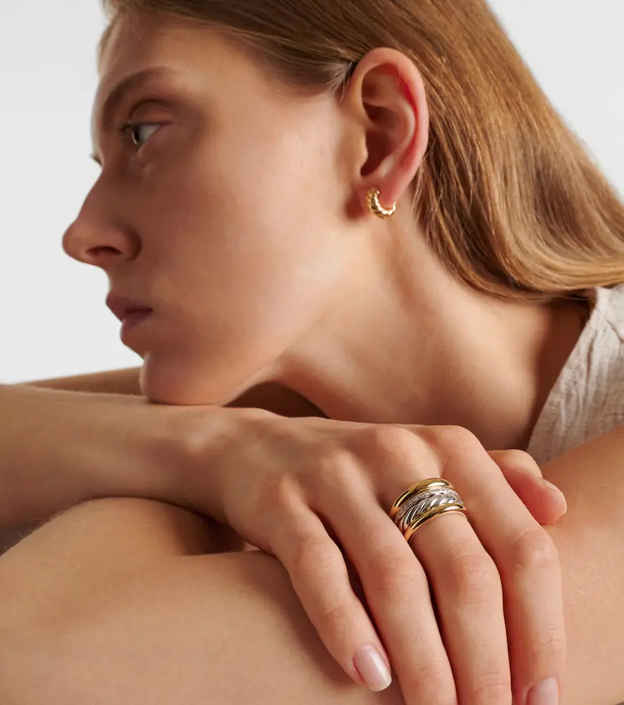 David Yurman DY Mercer 18kt gold and sterling silver ring with diamonds | Thumbnail 2 David Yurman DY Mercer 18kt gold and sterling silver ring with diamonds | Thumbnail 2