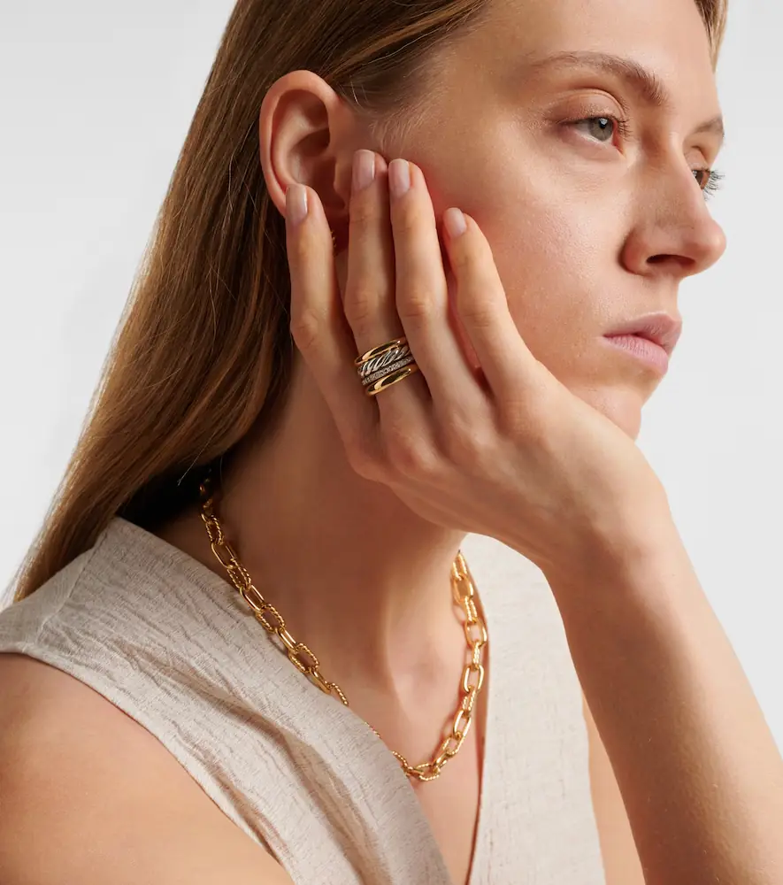 David Yurman DY Mercer 18kt gold and sterling silver ring with diamonds | Thumbnail 3 David Yurman DY Mercer 18kt gold and sterling silver ring with diamonds | Thumbnail 3