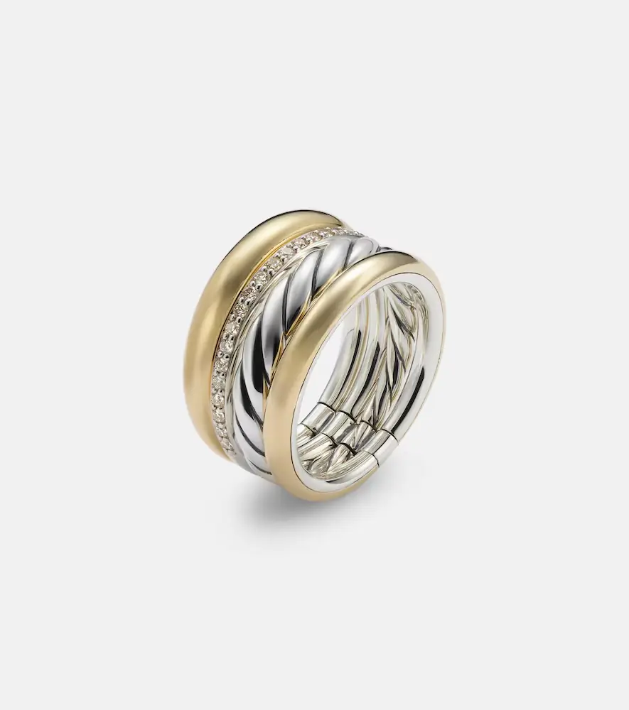 David Yurman DY Mercer 18kt gold and sterling silver ring with diamonds | Thumbnail 4 David Yurman DY Mercer 18kt gold and sterling silver ring with diamonds | Thumbnail 4