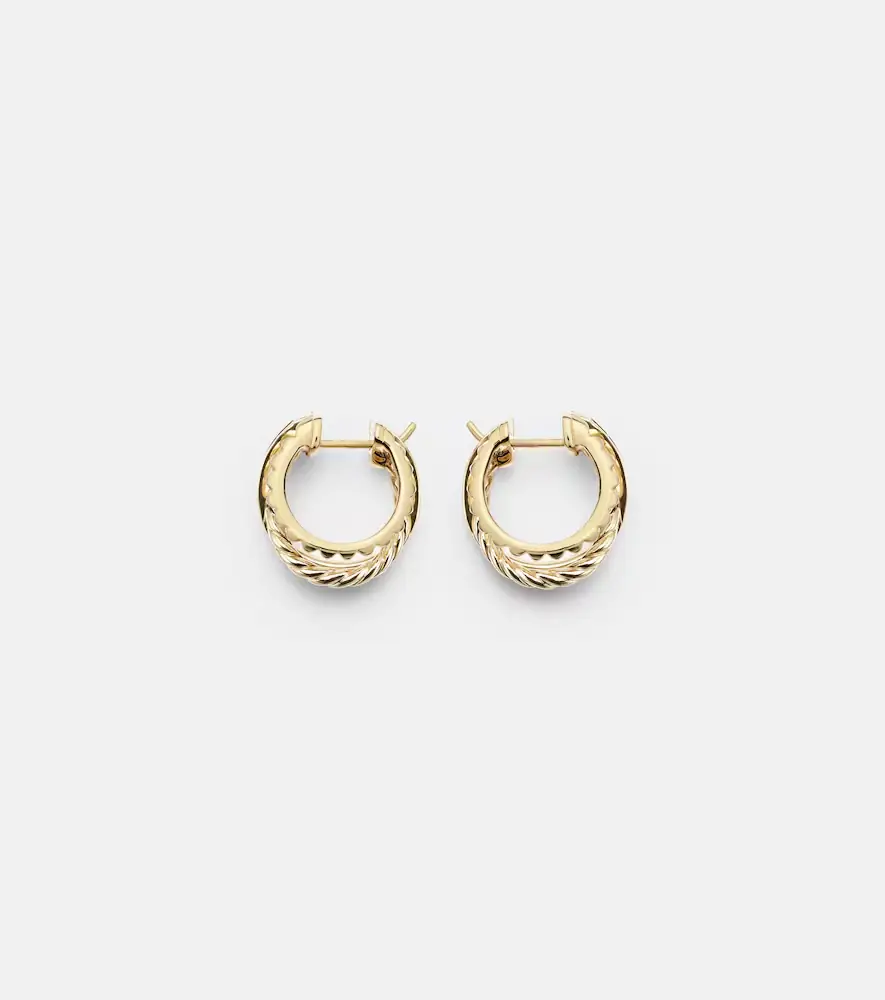 David Yurman DY Crossover 18kt gold hoop earrings with diamonds | Thumbnail 2