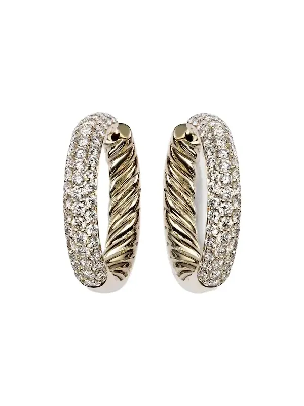 DY Mercer 18kt gold hoop earrings with diamonds