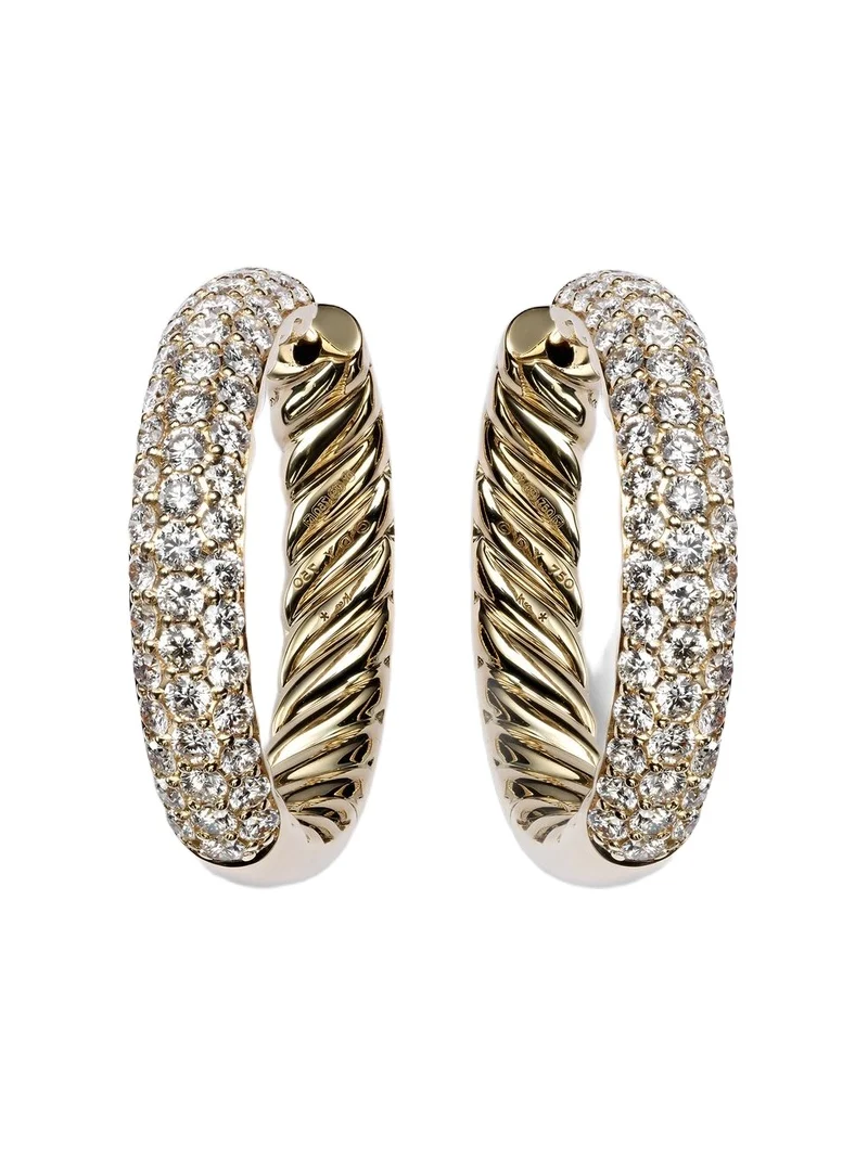 DY Mercer 18kt gold hoop earrings with diamonds