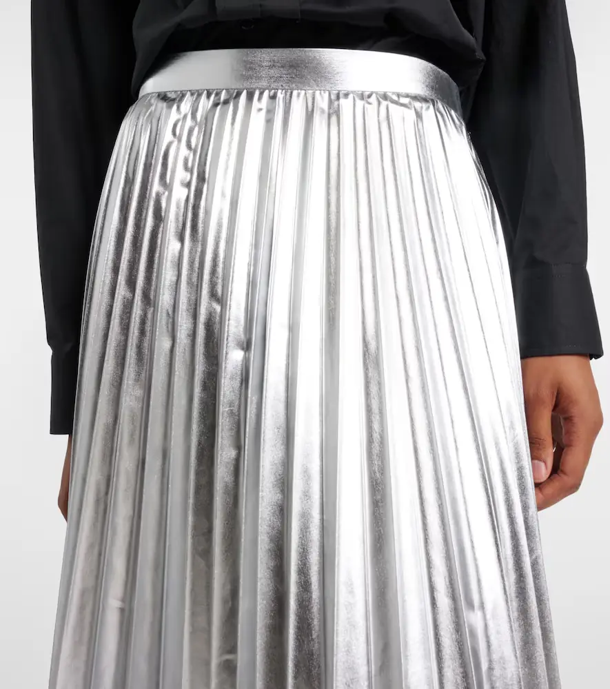 Junya Watanabe Pleated metallic-effect midi skirt | Thumbnail 3