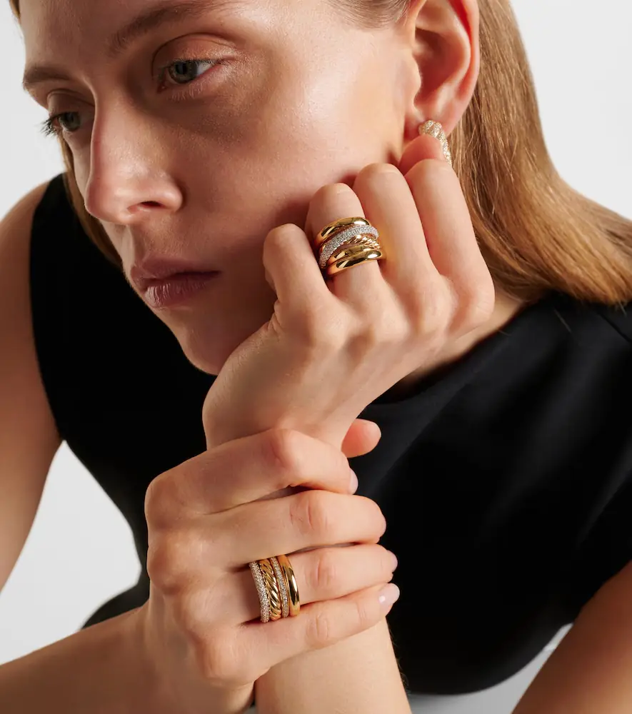 David Yurman DY Crossover 18kt gold ring with diamonds | Thumbnail 2