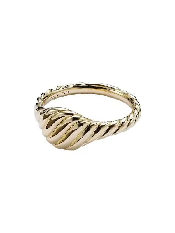 Sculpted Cable 18kt gold pinky ring