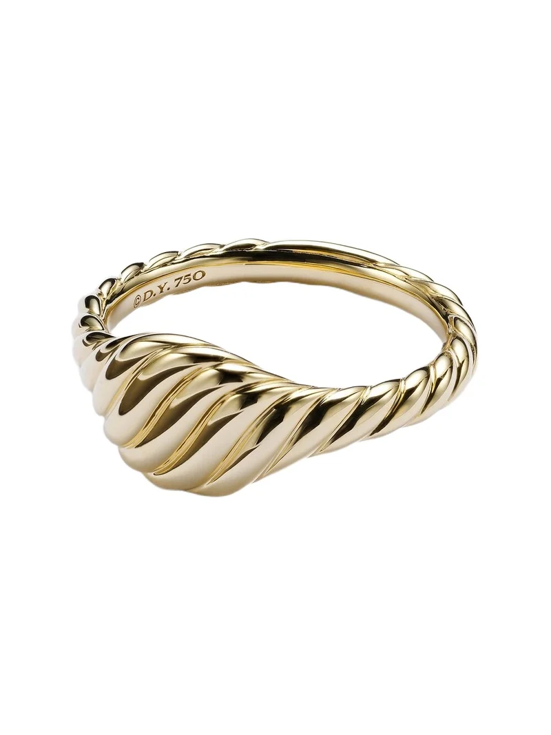 David Yurman Sculpted Cable 18kt gold pinky ring