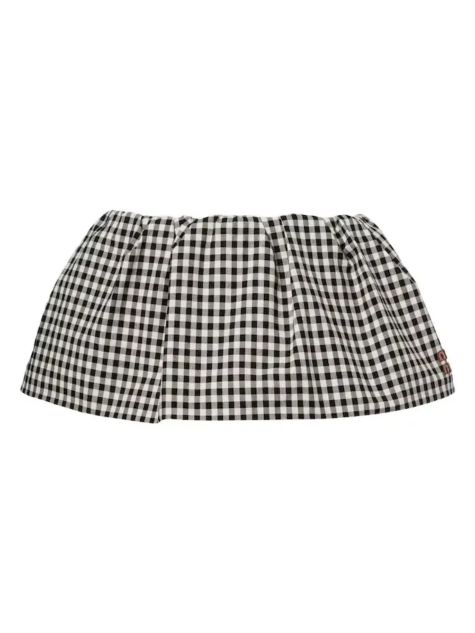 Miu Miu Bubble gingham cotton miniskirt