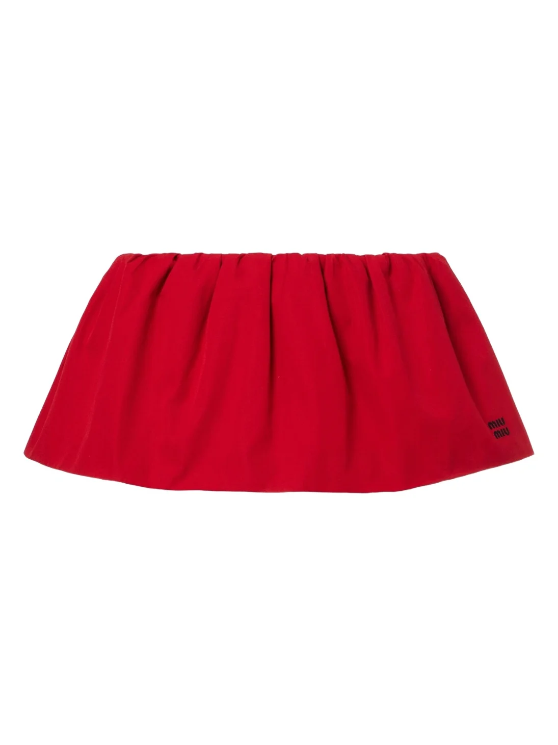 Gathered cotton poplin miniskirt Gathered cotton poplin miniskirt