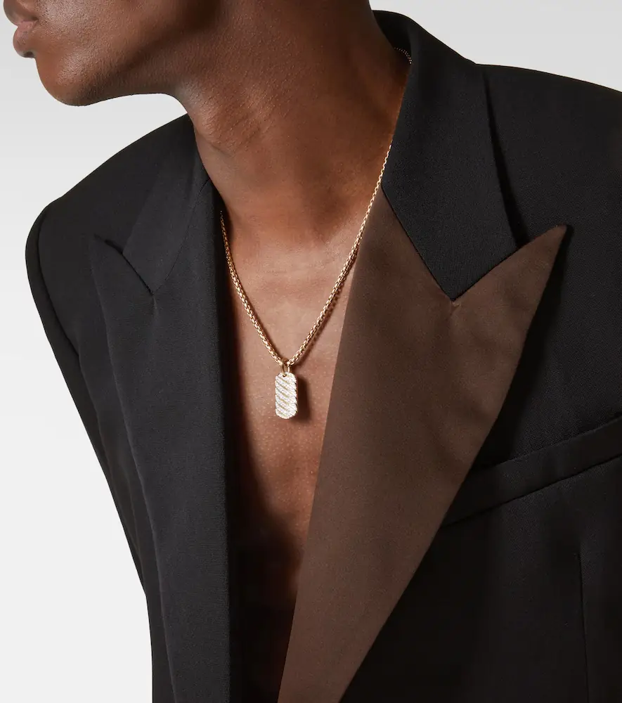 David Yurman Sculpted Cable 18kt gold pendant with diamonds | Thumbnail 2 David Yurman Sculpted Cable 18kt gold pendant with diamonds | Thumbnail 2