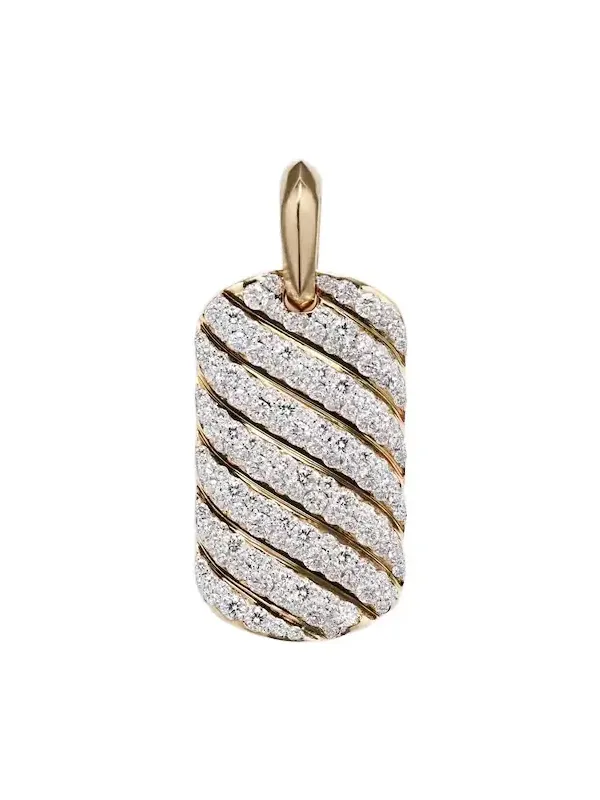 David Yurman Sculpted Cable 18kt gold pendant with diamonds