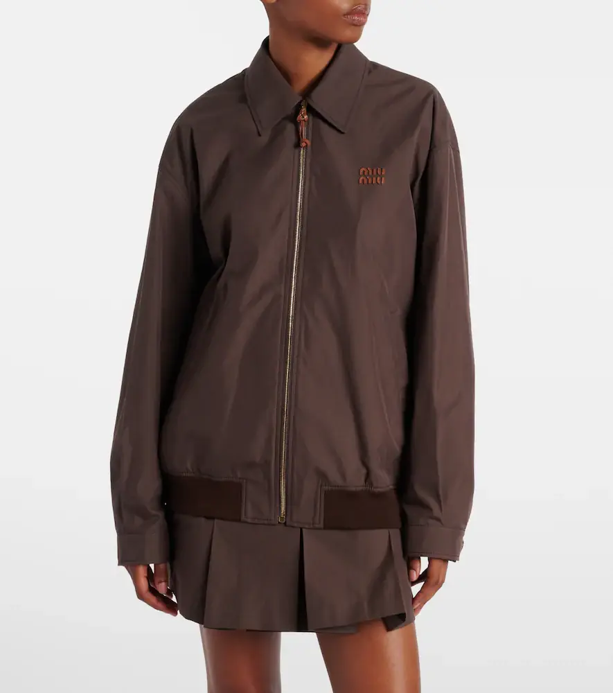 Miu Miu Logo cotton-blend blouson | Thumbnail 5 Miu Miu Logo cotton-blend blouson | Thumbnail 5