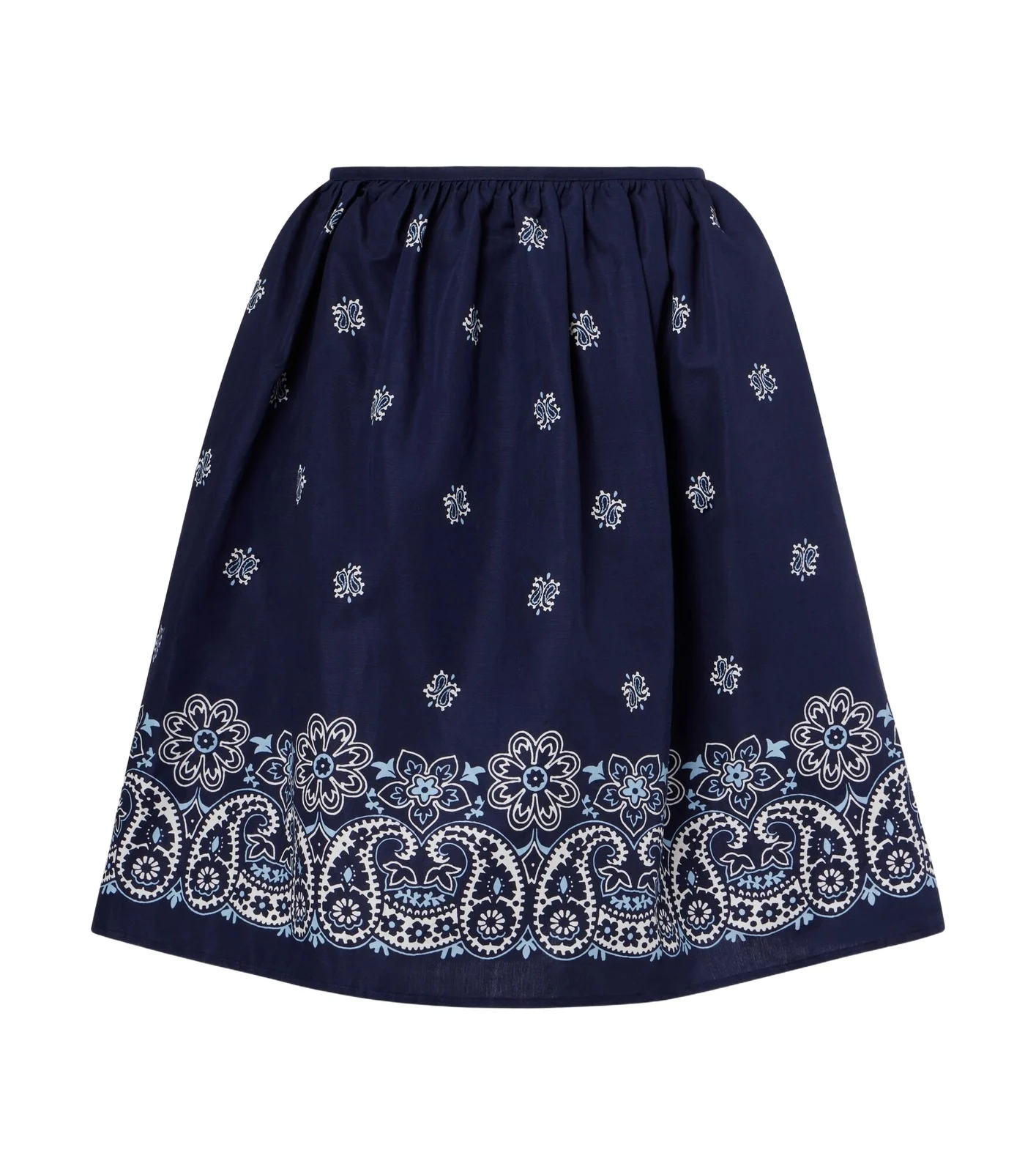 Bandana cotton and linen miniskirt