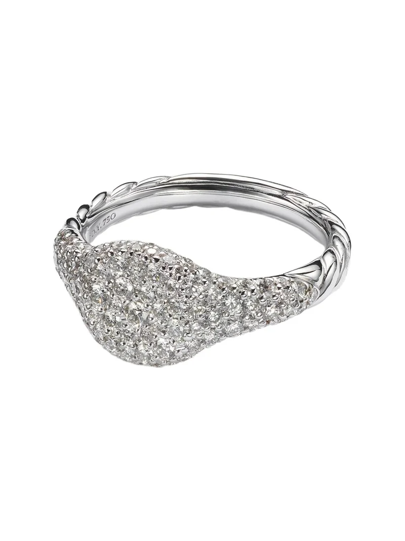 Pavé Petite 18kt white gold pinky ring with diamonds Pavé Petite 18kt white gold pinky ring with diamonds