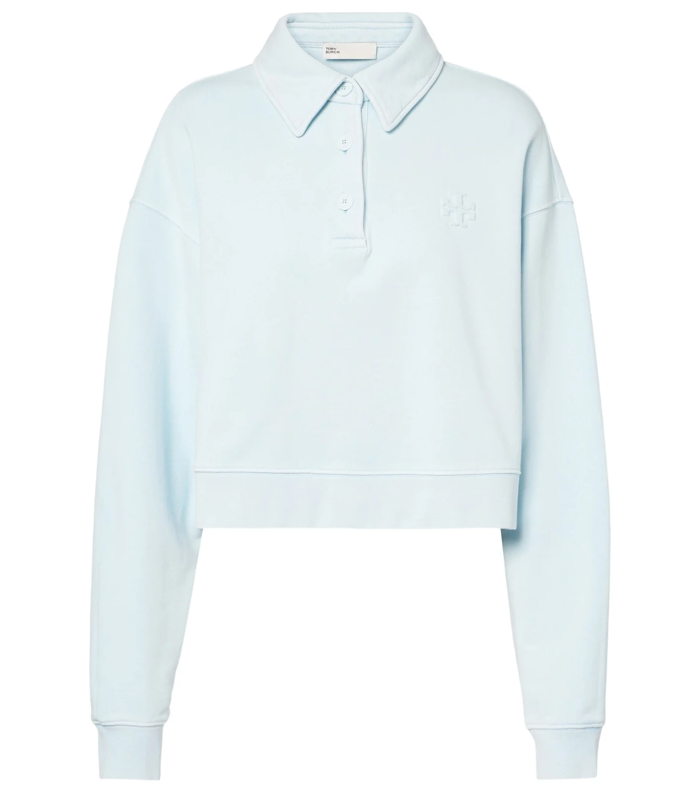 Cotton terry polo sweater