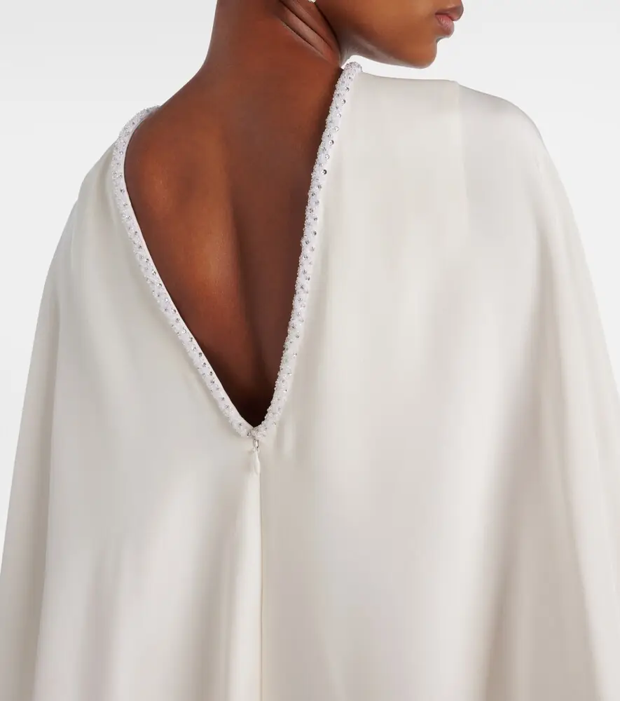 Max Mara Poker cape-detail silk gown | Thumbnail 4 Max Mara Poker cape-detail silk gown | Thumbnail 4