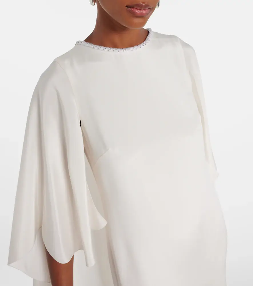 Max Mara Poker cape-detail silk gown | Thumbnail 5 Max Mara Poker cape-detail silk gown | Thumbnail 5