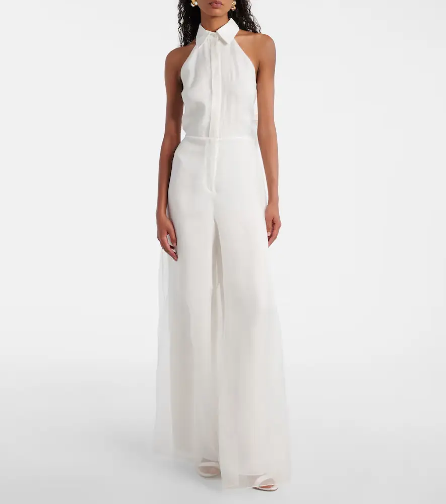 Max Mara Bridal Tunca semi-sheer silk jumpsuit | Thumbnail 6 Max Mara Bridal Tunca semi-sheer silk jumpsuit | Thumbnail 6
