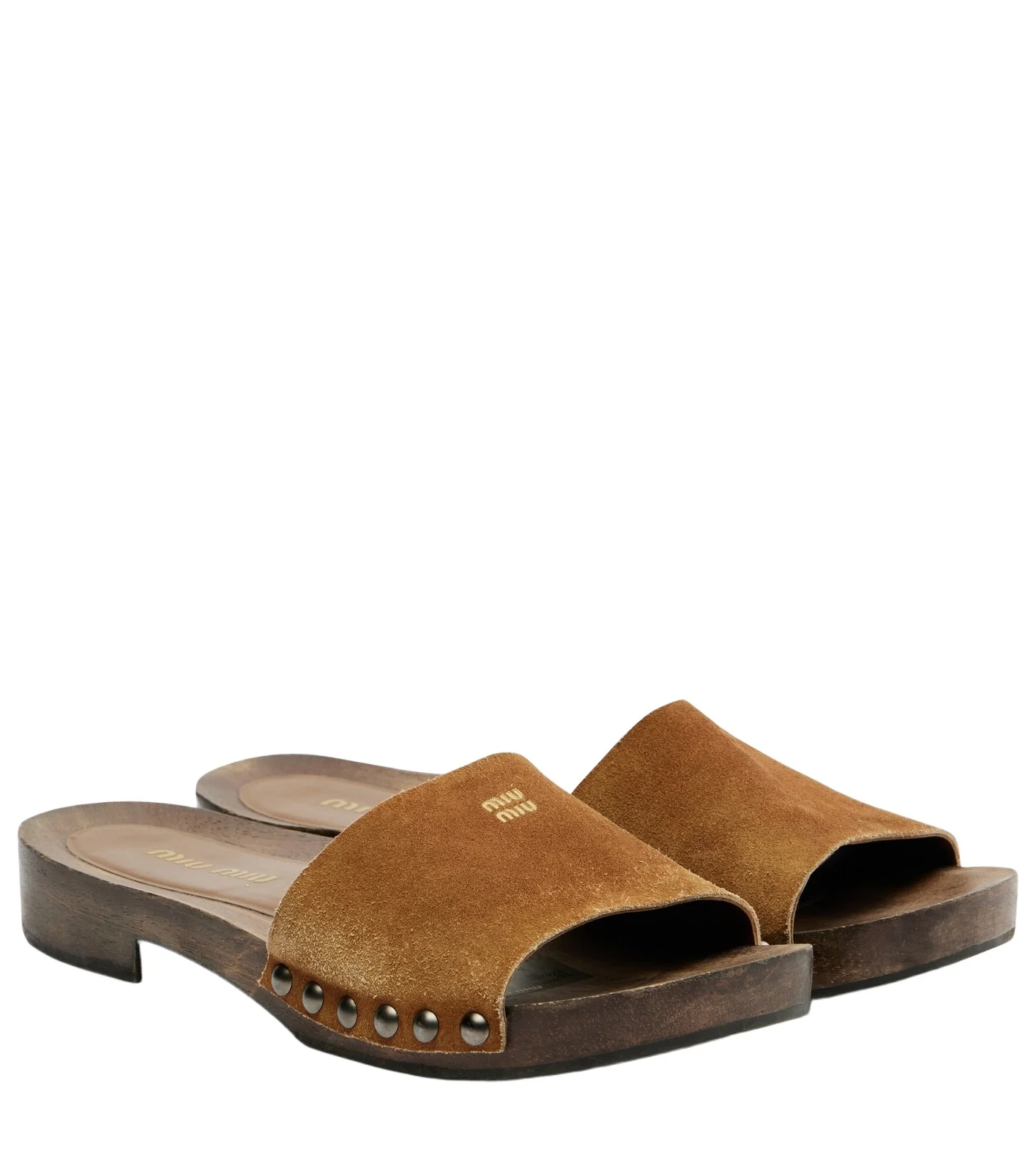 Logo faded suede mules Logo faded suede mules