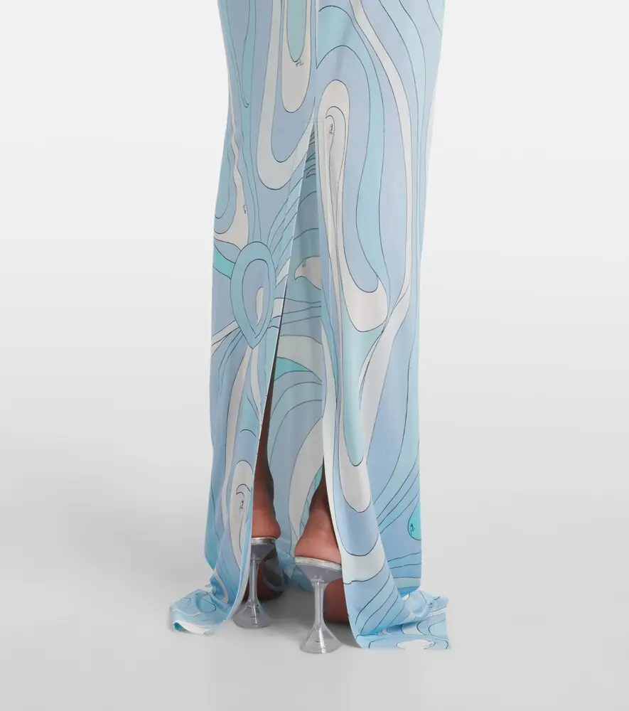 PUCCI Marmo halterneck satin jersey maxi dress | Thumbnail 6