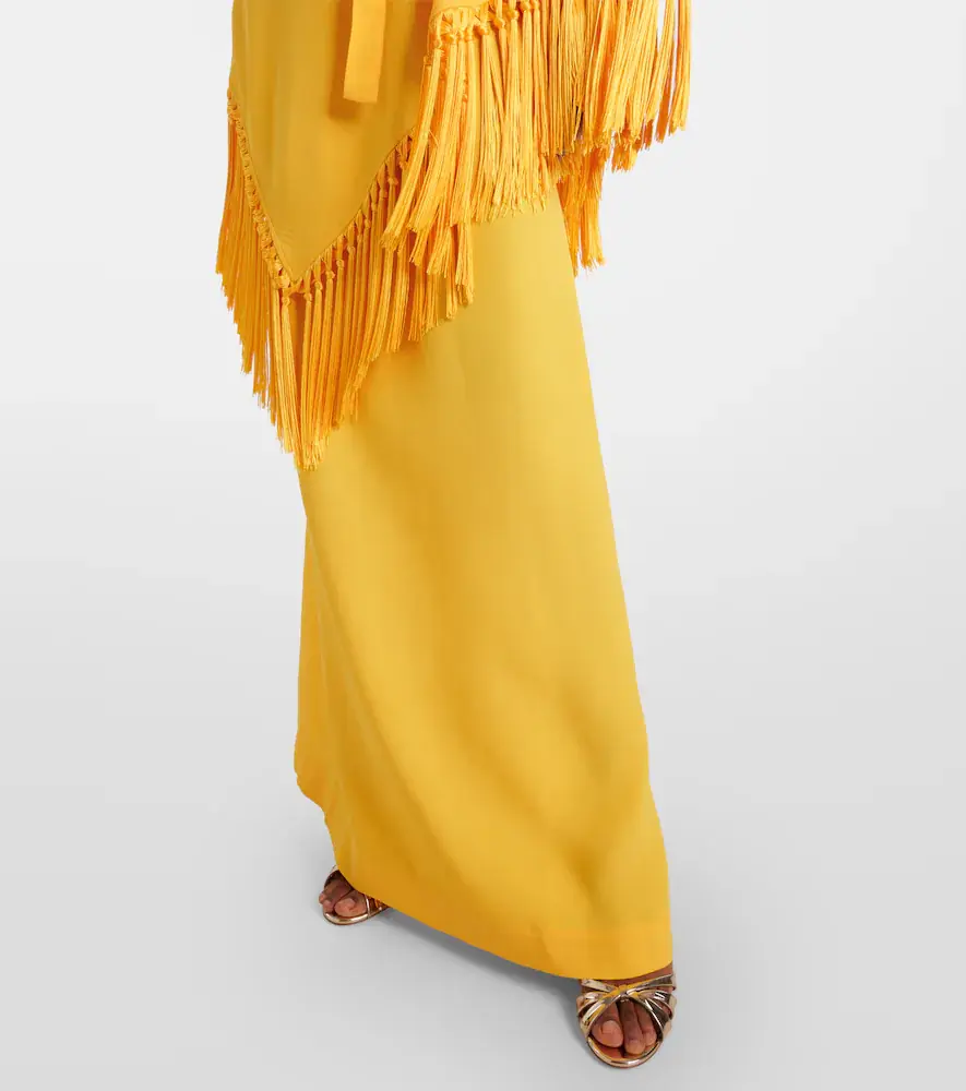 Taller Marmo Fringed crêpe cady kaftan | Thumbnail 5 Taller Marmo Fringed crêpe cady kaftan | Thumbnail 5