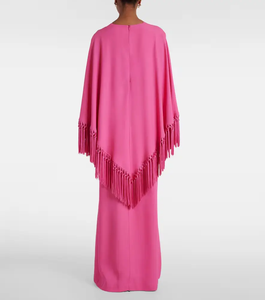 Taller Marmo Fringed crêpe cady kaftan | Thumbnail 3
