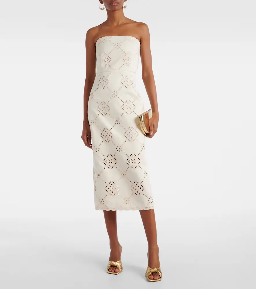Veronica Beard Nettia embroidered cotton midi dress | Thumbnail 2 Veronica Beard Nettia embroidered cotton midi dress | Thumbnail 2