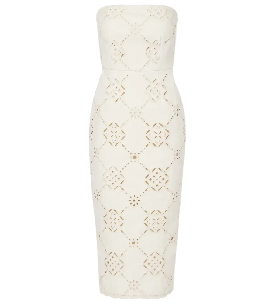 Veronica Beard Nettia embroidered cotton midi dress