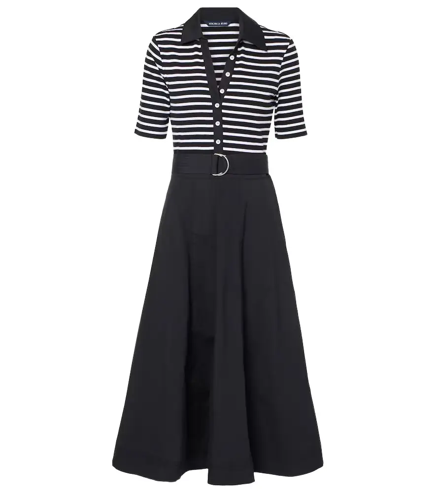 Veronica Beard Delise striped cotton-blend midi dress | Image 1 Veronica Beard Delise striped cotton-blend midi dress | Image 1
