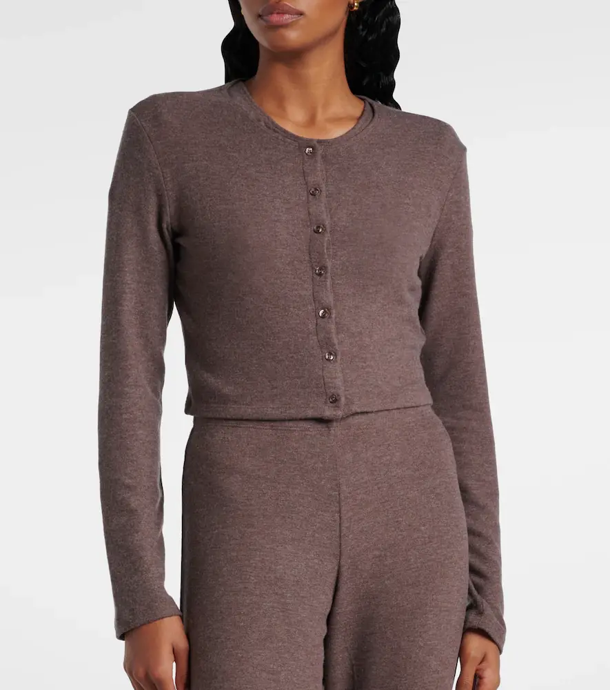 LESET Lauren cropped jersey cardigan | Thumbnail 3