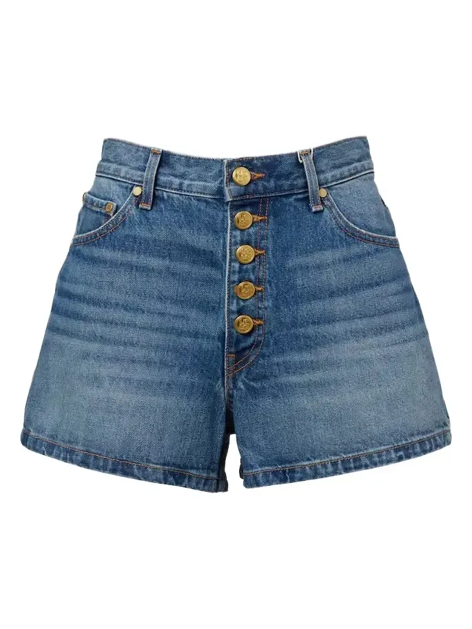 Greta high-rise denim shorts Greta high-rise denim shorts