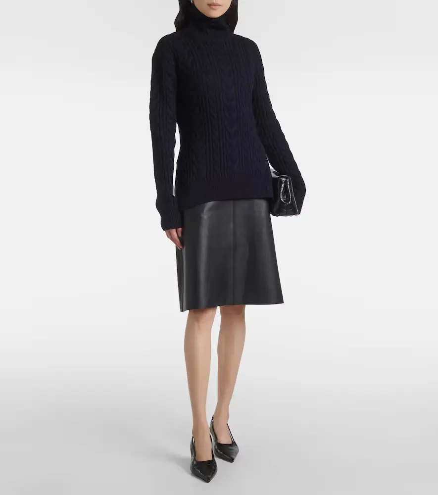 TOTEME Cable-knit wool and cotton turtleneck sweater | Thumbnail 2