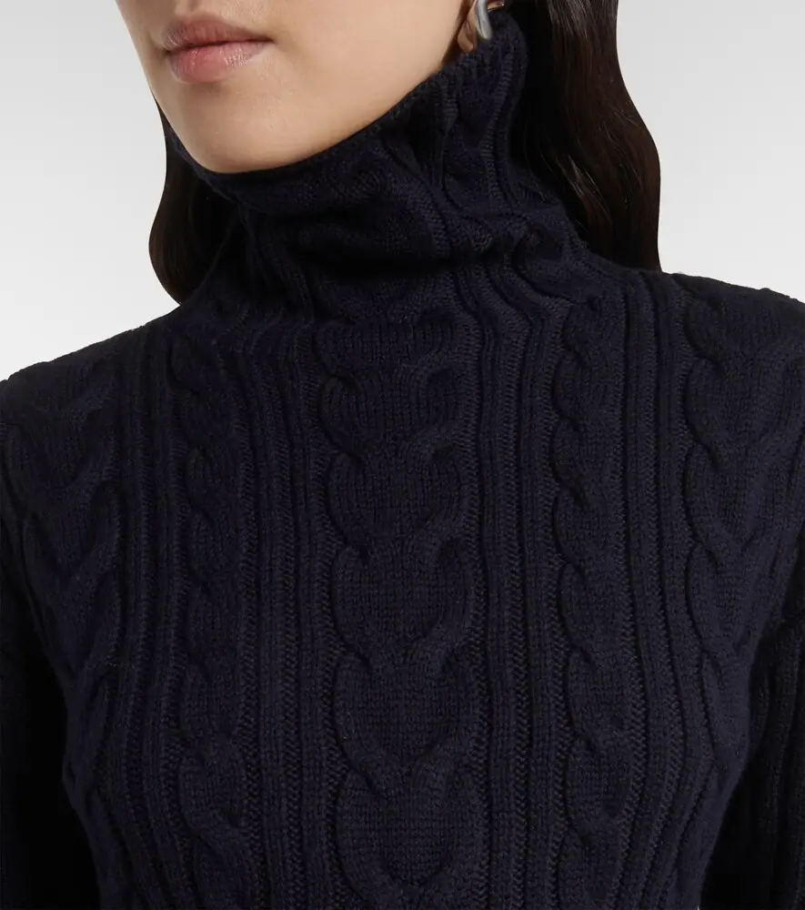TOTEME Cable-knit wool and cotton turtleneck sweater | Thumbnail 4