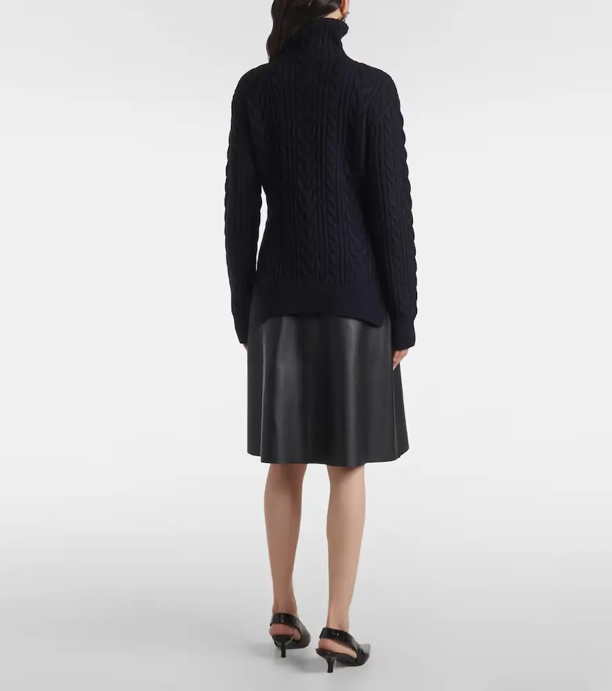 TOTEME Cable-knit wool and cotton turtleneck sweater | Thumbnail 5