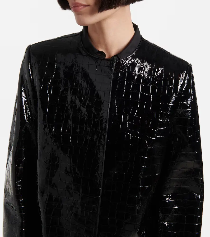 TOTEME Croc-effect embossed leather coat | Thumbnail 2