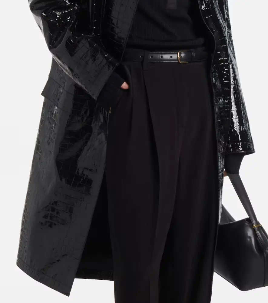 TOTEME Croc-effect embossed leather coat | Thumbnail 4