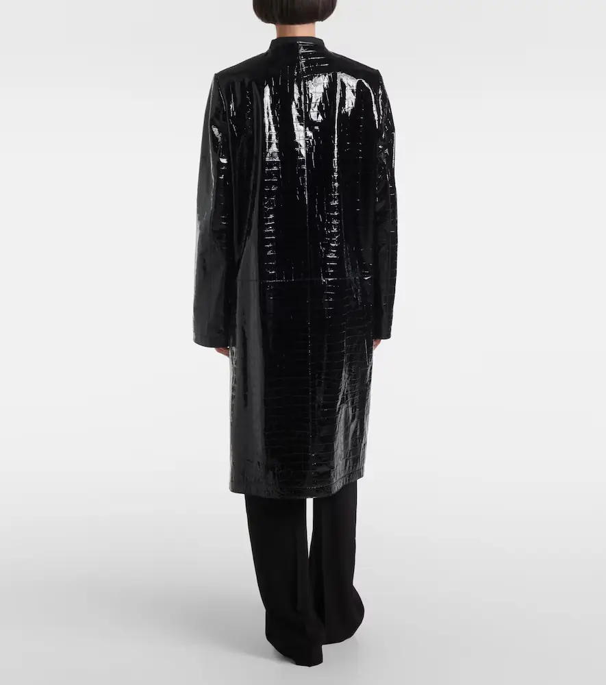 TOTEME Croc-effect embossed leather coat | Thumbnail 5